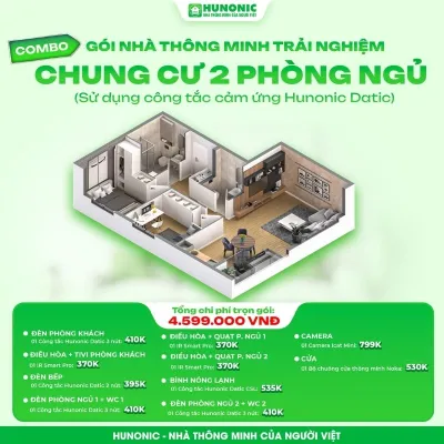 Trọn gói nhà thông minh trải nghiệm cho chung cư 2 phòng ngủ