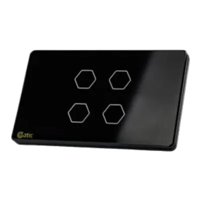 Công Tắc Cảm Ứng Datic 4 Nút Màu Đen