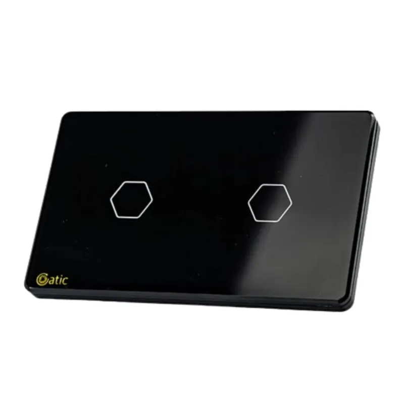 Công Tắc Cảm Ứng Datic 2 Nút Màu Đen
