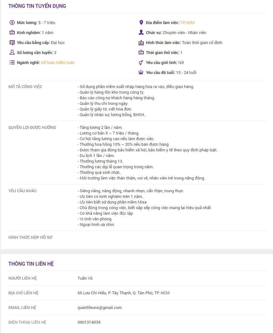 Kế Toán Bán Hàng Tại Tân Phú
