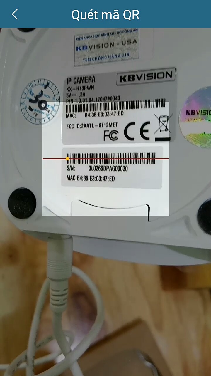 CHỌN SN ĐỂ QUÉT QR CODE