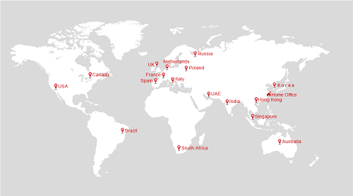 BẢN ĐỒ CHI NHÁNH DAHUA TRÊN TOÀN THẾ GIỚI