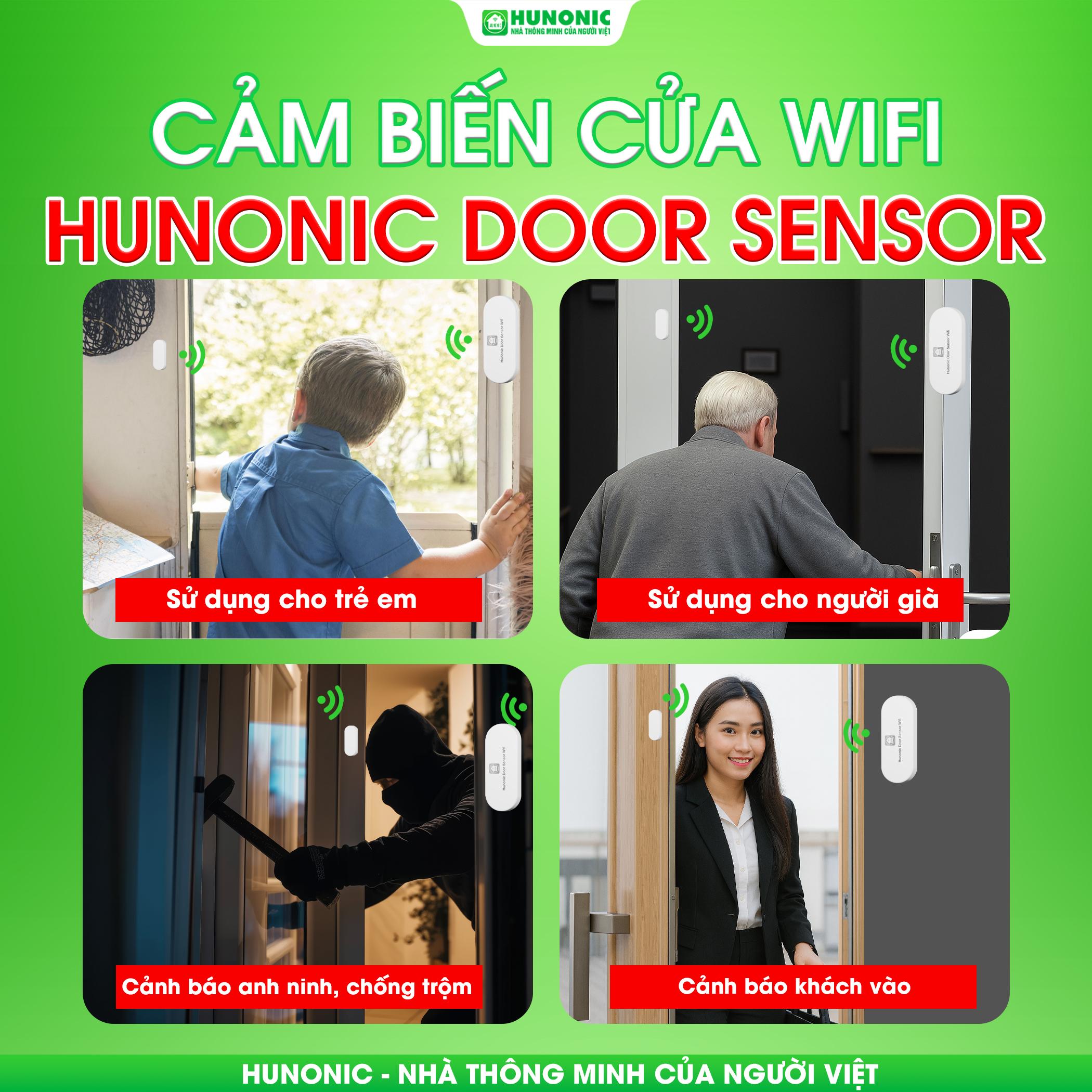 Cảm biến cửa Wifi Hunonic Door Sensor Thế Hệ Mới 2