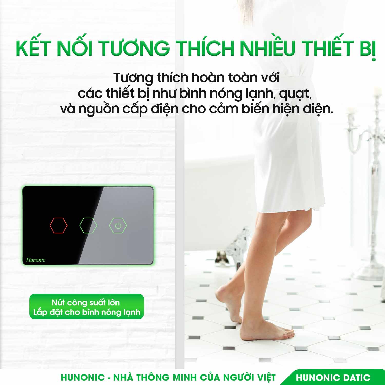Công Tắc Wifi 3 Nút Liên Kết Nhà Vệ Sinh Thông Minh Màu Đen 3