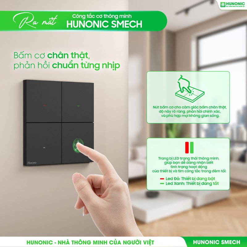 Công Tắc Cơ Thông Minh Hunonic Smech 3