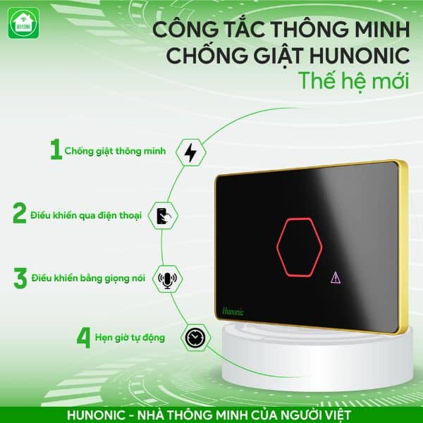 Công Tắc Chống Giật Bình Nóng Lạnh Thông Minh Premium Hình Vuông 3