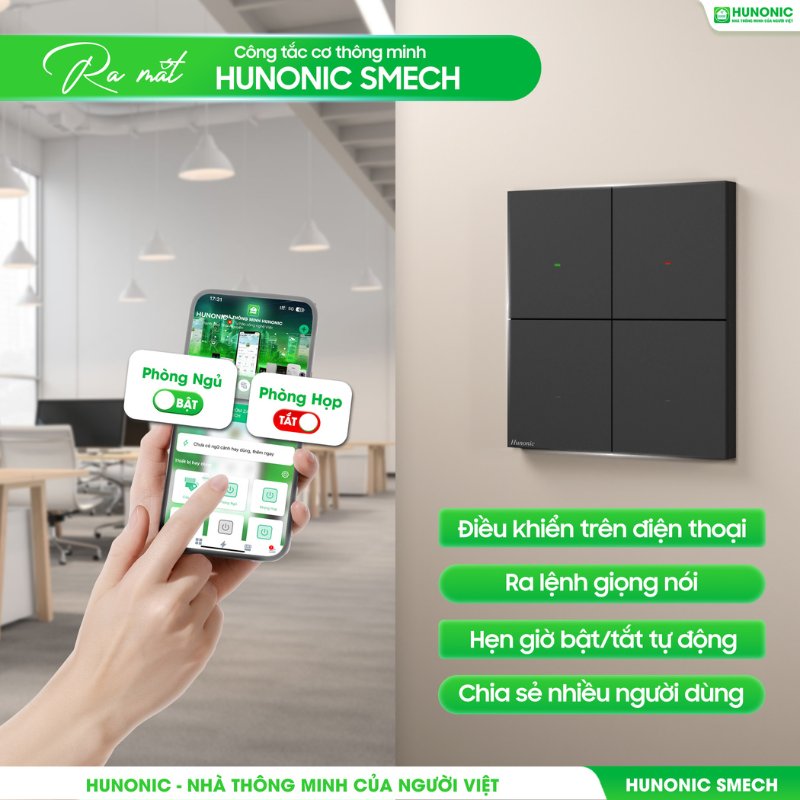 Công Tắc Cơ Thông Minh Hunonic Smech 4