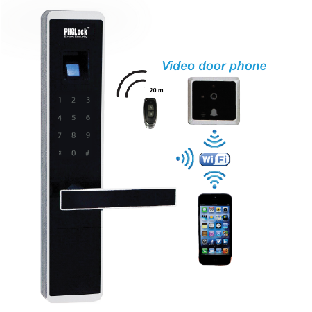 Khóa cửa vân tay PHGLock FP8330W có thể mở khóa bằng Smartphone