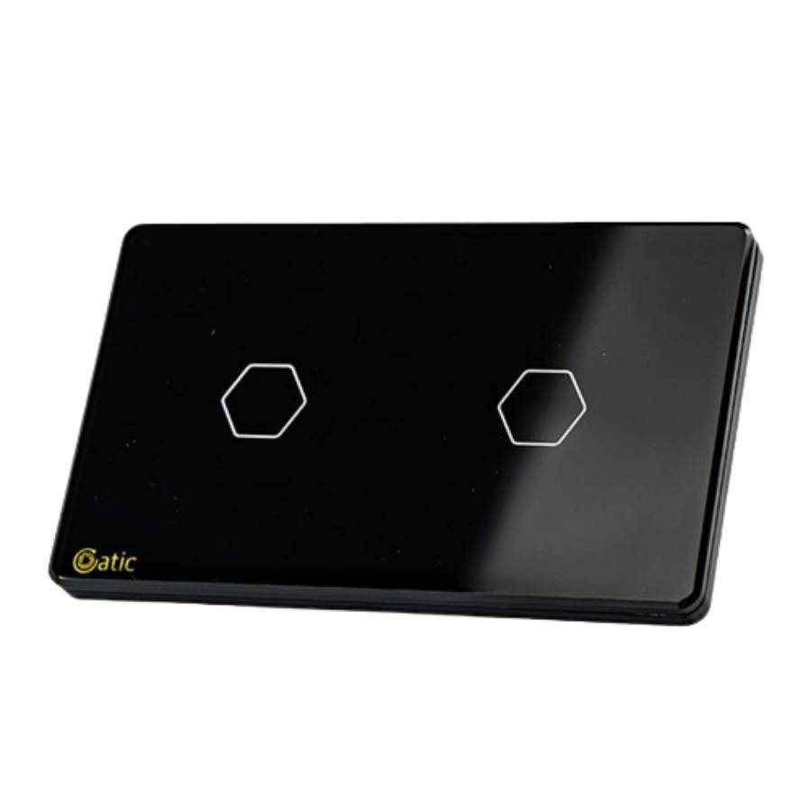 Công Tắc Cảm Ứng Datic 2 Nút Màu Đen