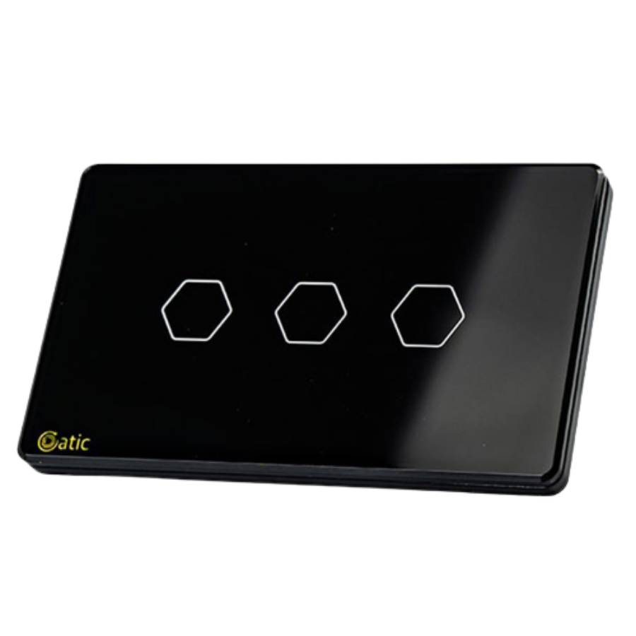 Công Tắc Cảm Ứng Datic 3 Nút Màu Đen