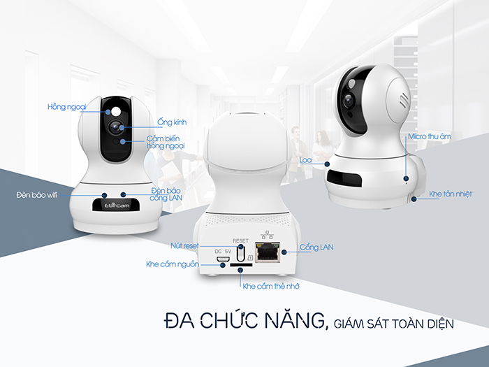 Camera Wifi Ebitcam E3 Full HD 1080P 2MP - Phát Hiện Chuyển Động, Đàm Thoại 2 Chiều, Xoay 360 5