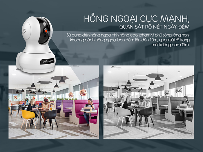 Camera Wifi Ebitcam E3 Full HD 1080P 2MP - Phát Hiện Chuyển Động, Đàm Thoại 2 Chiều, Xoay 360 6