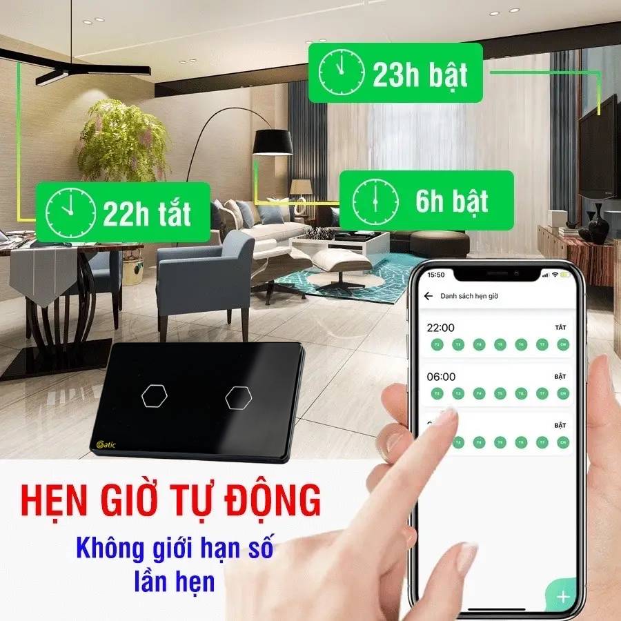 Các tính năng nổi bật của Công Tắc Cảm Ứng Datic 2 Nút Màu ĐenCông Tắc Cảm Ứng Datic 2 Nút Màu Đen