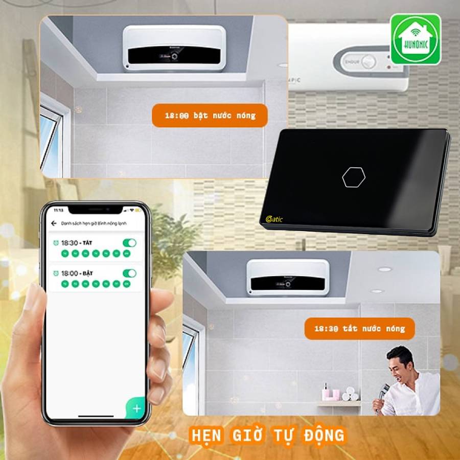 Công Tắc Cảm Ứng Datic 1 Nút Màu Đen