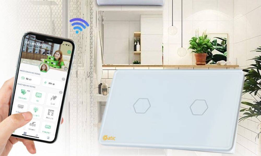 Công Tắc Cảm Ứng Datic 2 Nút Màu Trắng