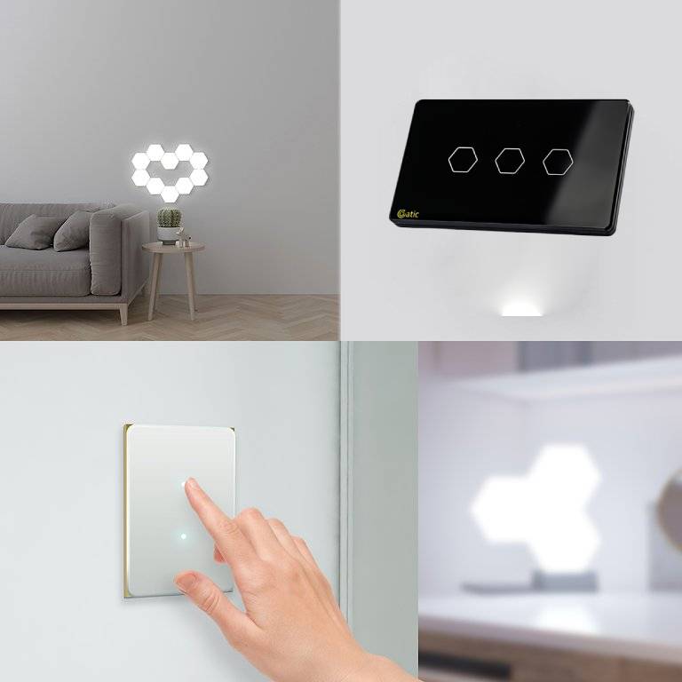 Công Tắc Cảm Ứng Datic 3 Nút Màu Đen