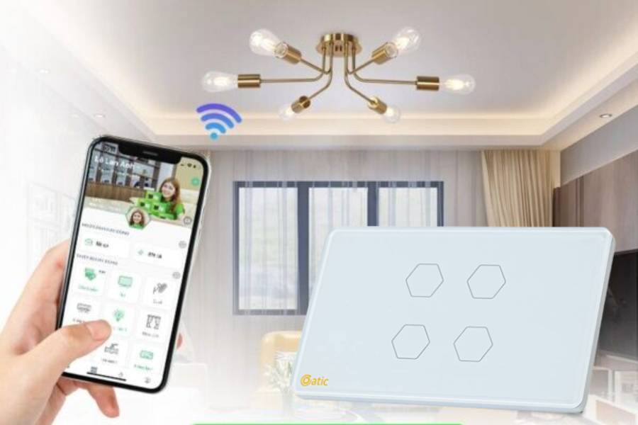 Công Tắc Cảm Ứng Datic 4 Nút Màu Trắng
