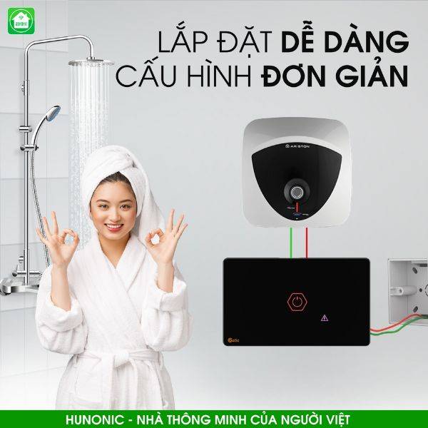 Công Tắc Chống Giật Bình Nóng Lạnh Datic Màu Đen