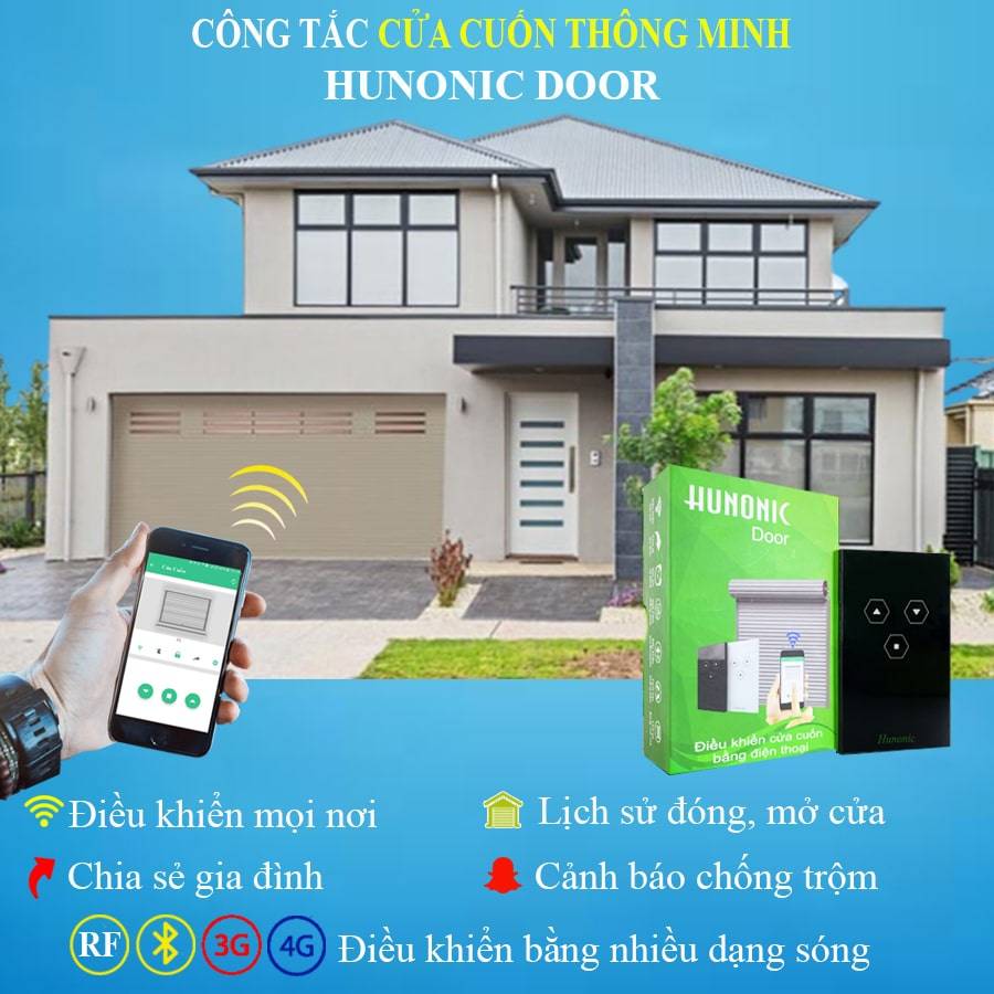 Công Tắc Cửa Cuốn Thông Minh HUNONIC DOOR màu đen