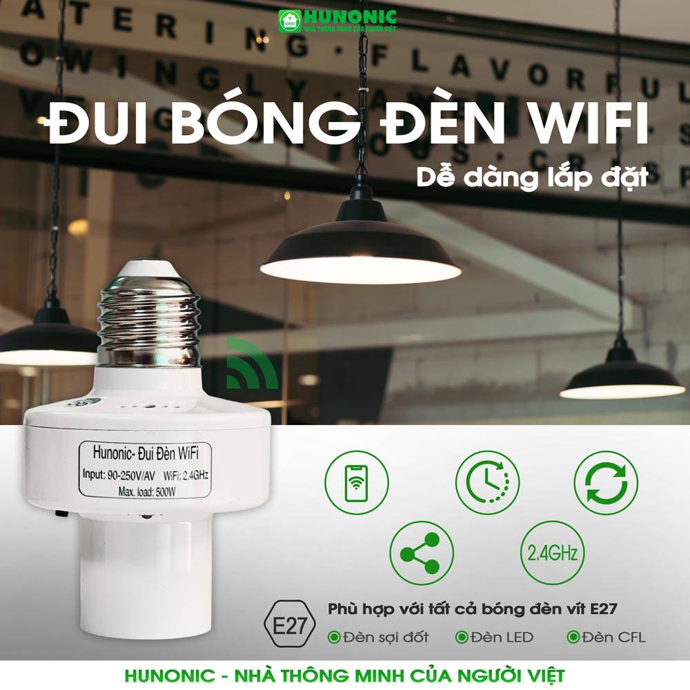 Đui Đèn Wifi Hunonic