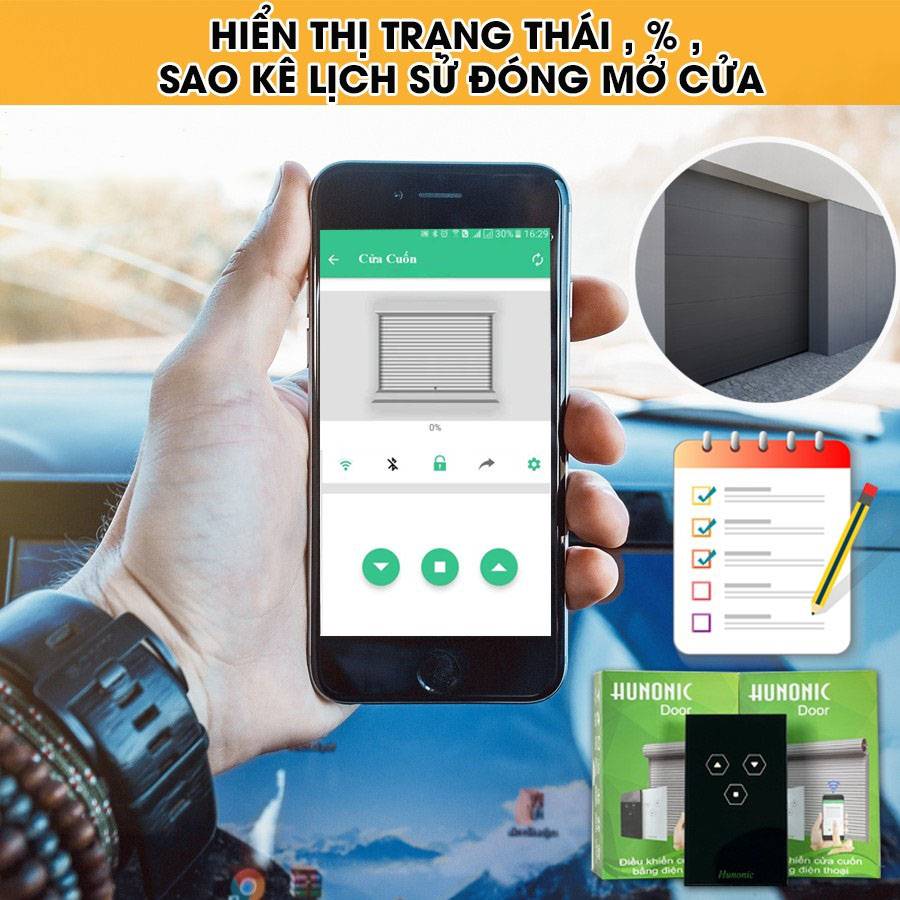 Ưu điểm Công Tắc Cửa Cuốn Thông Minh HUNONIC DOOR màu đen