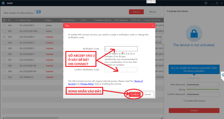 NHẬP VERTIFICATION CODE HIIK-CONNECT ĐỂ KÍCH HOẠT